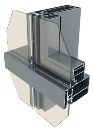 Structure Diagram of Series 185 HiddenFrame Curtain Wall