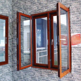 Customized Wood Grain Color Aluminum Casement Window