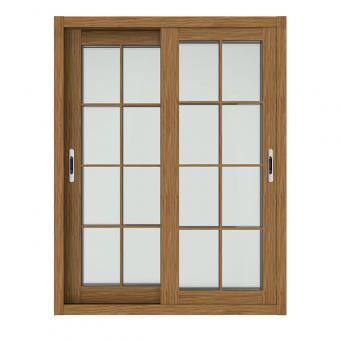Wood Grain Finish Aluminum Sliding Door